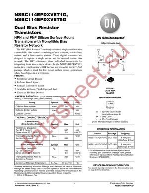 NSBC114YPDXV6T1G datasheet  